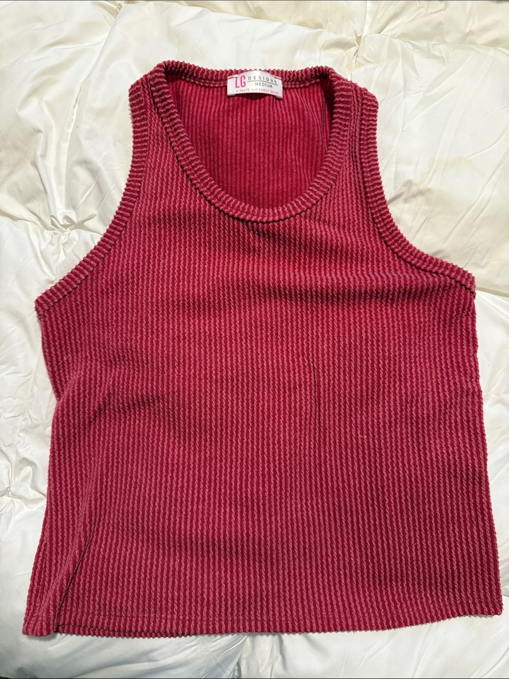LG Women's Ribbed Tank Top - Deep Red